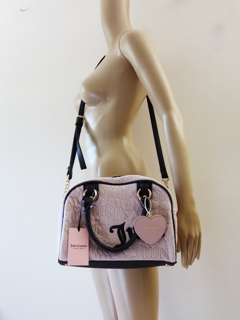 Juicy Couture Vintage Dreams Satchel Size Medium Velvet Blush Pink NWT! - Picture 6 of 13
